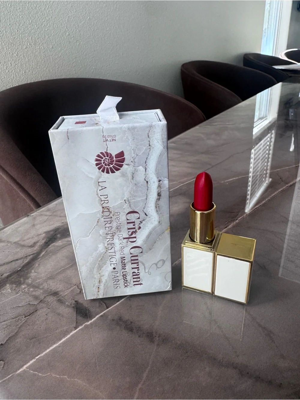 La Prestige Paris Crisp Currant Prestige Dark Red Matte Lipstick MATTE09